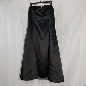 Vintage Jessica McClintock Elegant Black Satin Formal 80's Retro Size 16 Prom